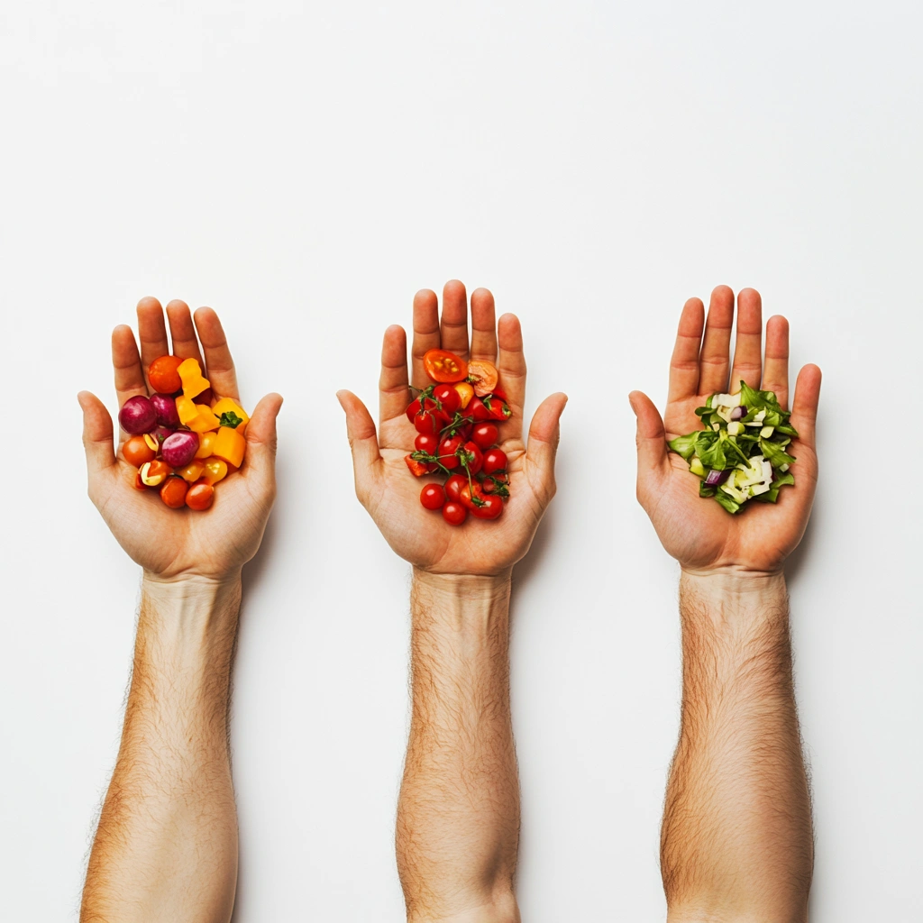 Візуальне представлення розмірів порцій різних груп продуктів